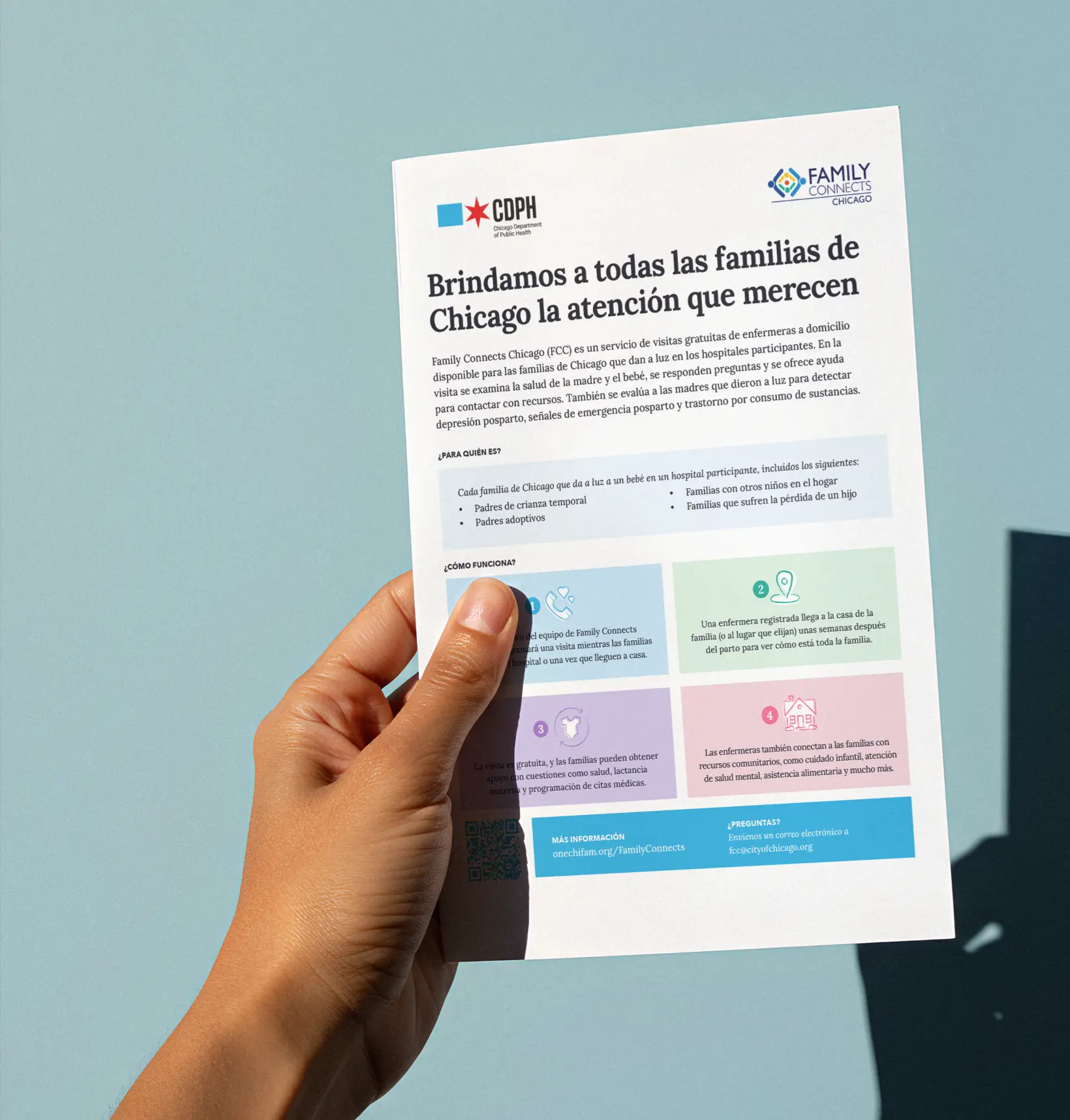 Family Connects Chicago brochure in Spanish